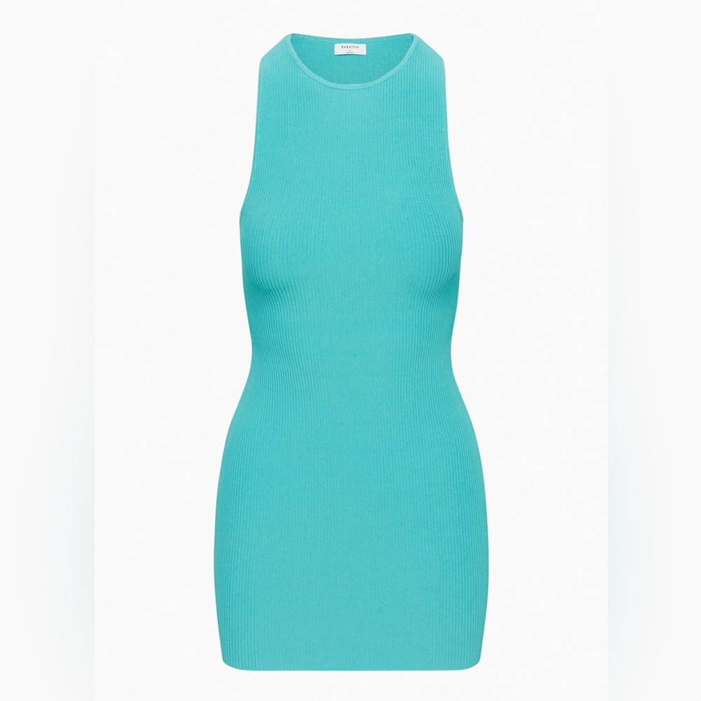 Aritzia Strapless Turquoise Mini Dress
